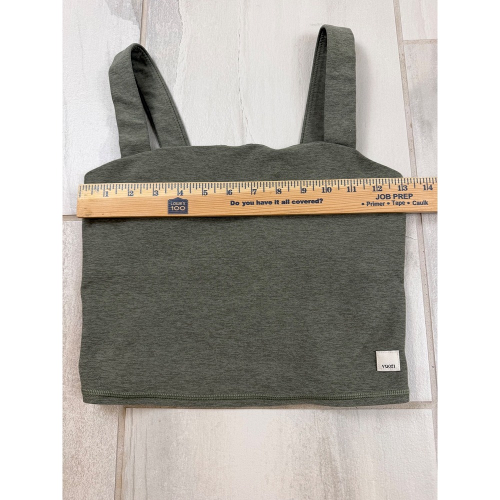 Vuori Daily Crop Top Oregano Heather Green Square Neck Activewear VW1080 Small - Picture 5 of 7